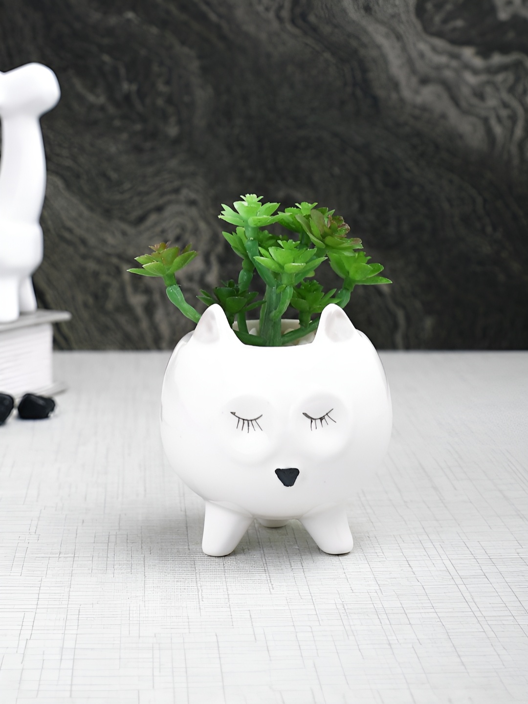 

Myntra Elegant Homes White 1 Pieces Succulent Artificial Plant With Pot