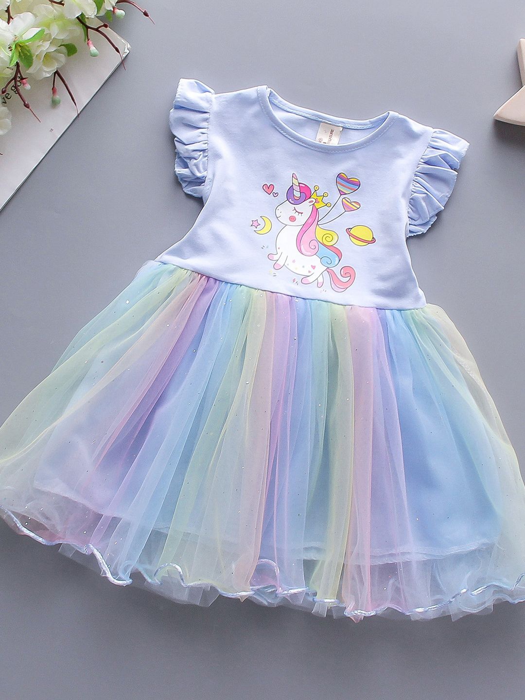 

YK Fit & Flare Dress, Blue