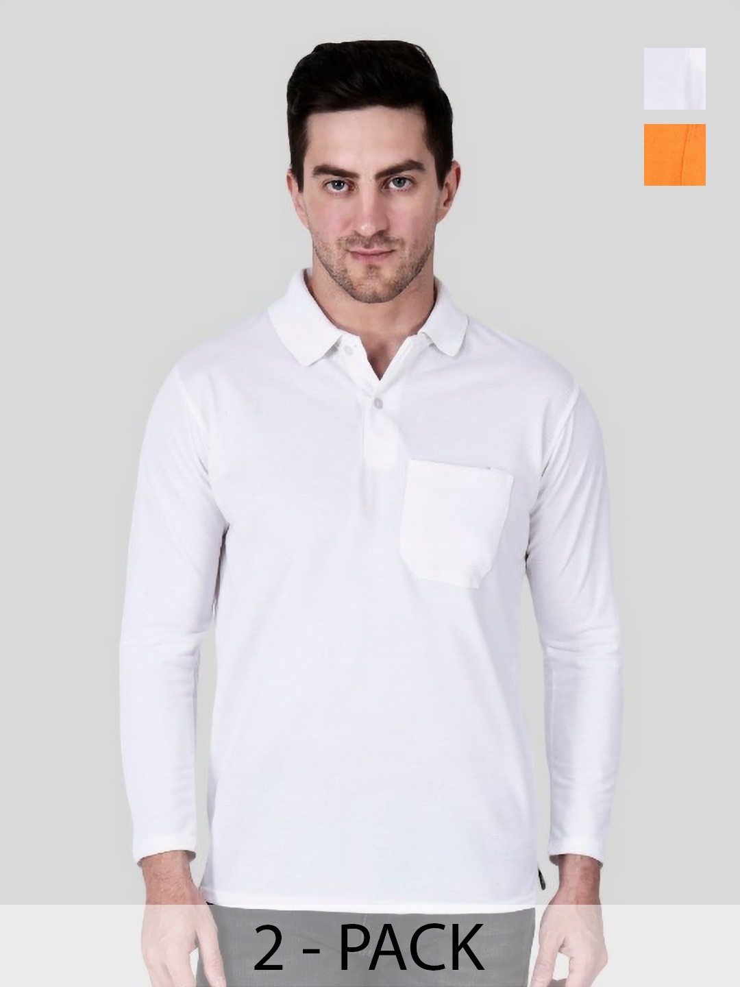 

SAIKSA FASHION Men 2 Polo Collar Pockets T-shirt, Multi