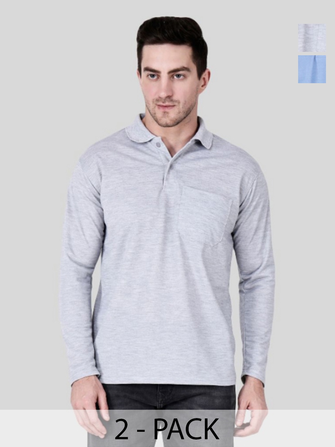 

SAIKSA FASHION Men 2 Polo Collar Applique T-shirt, Multi