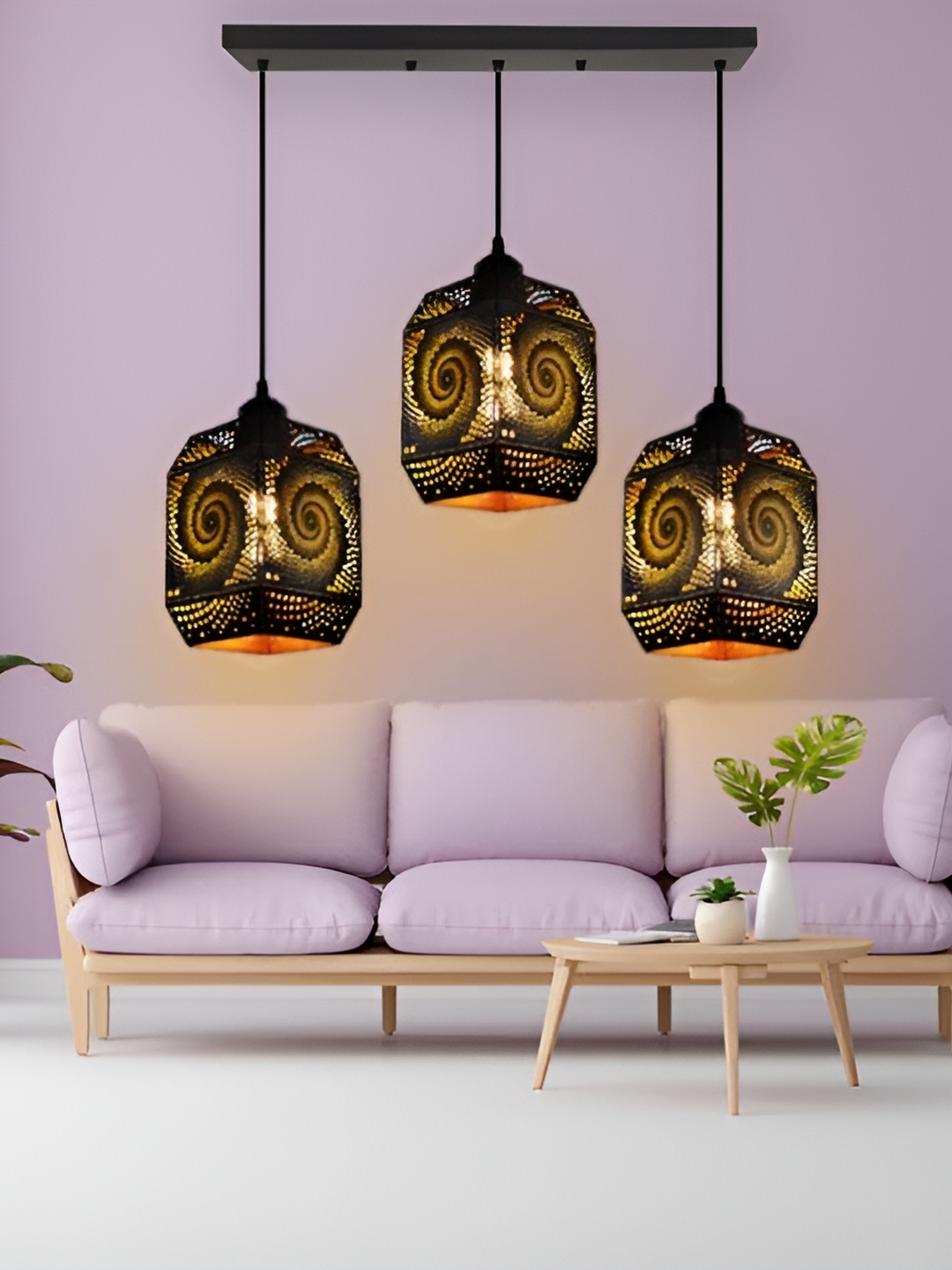 

GAUVIK Black Printed Ceiling Lamp