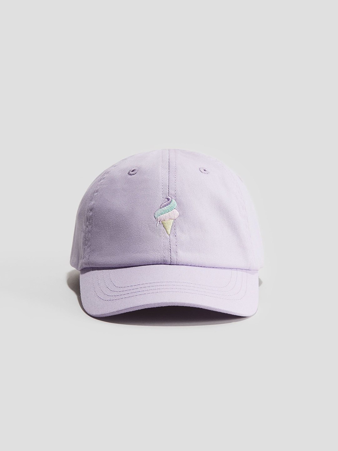 

H&M Embroidery-Detail Cap, Purple