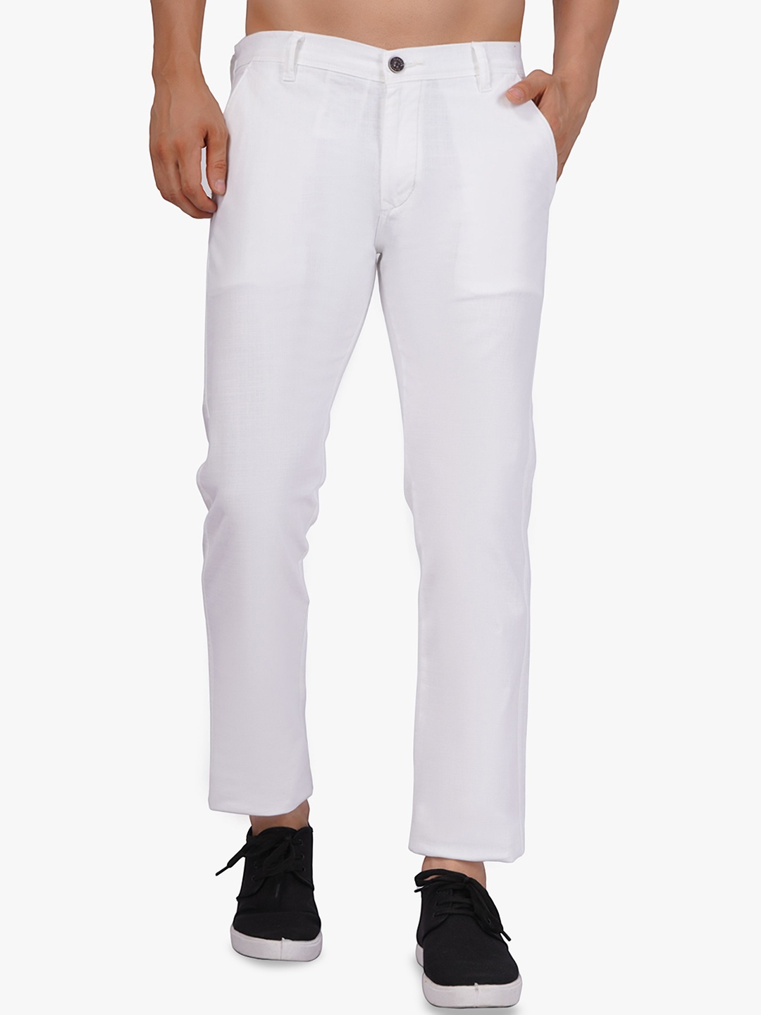 

PENTHOUSES 4446 Men Slim Fit Chinos Trousers, White