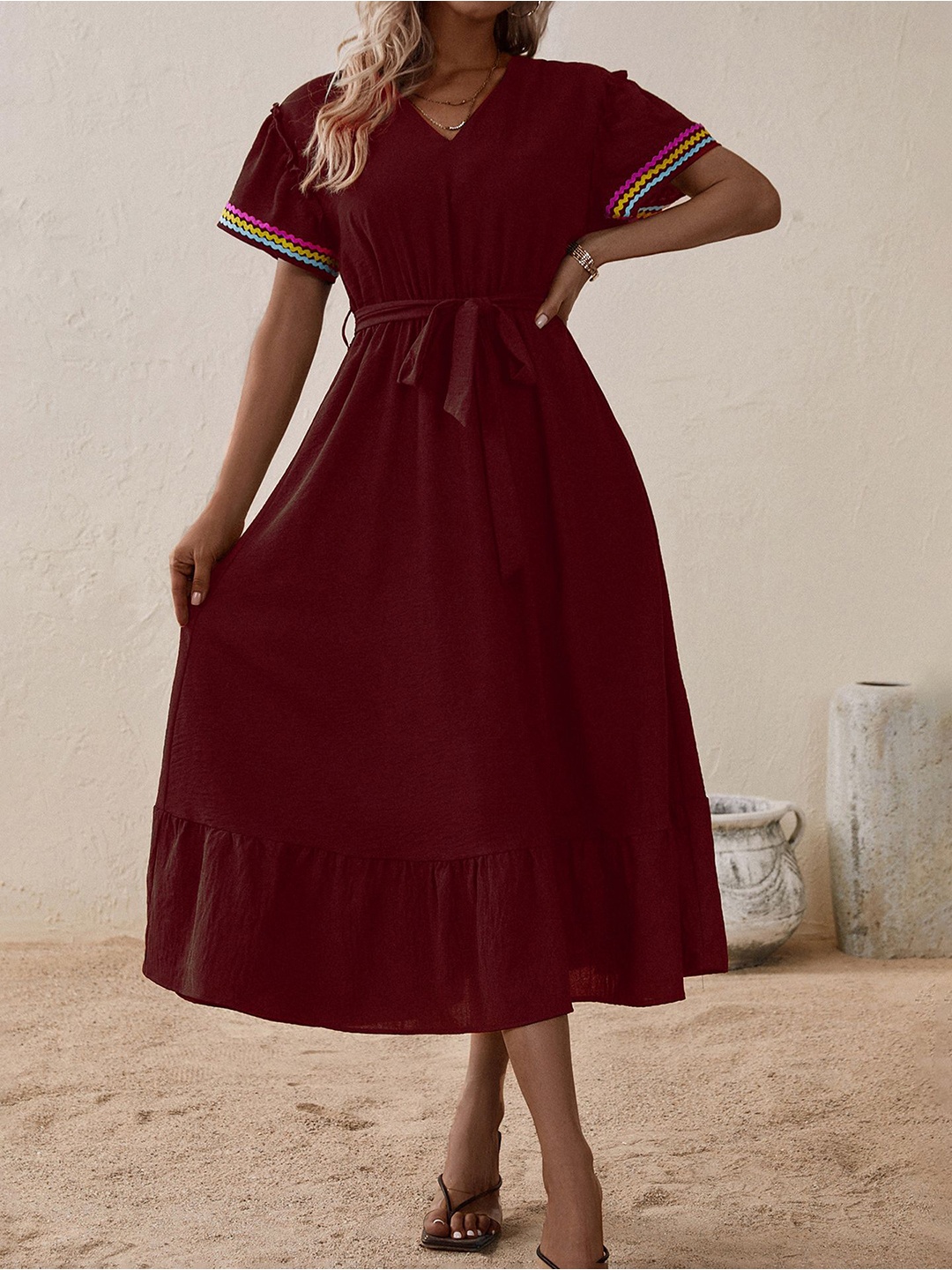 

StyleCast x Revolte A-Line Midi Dress, Maroon