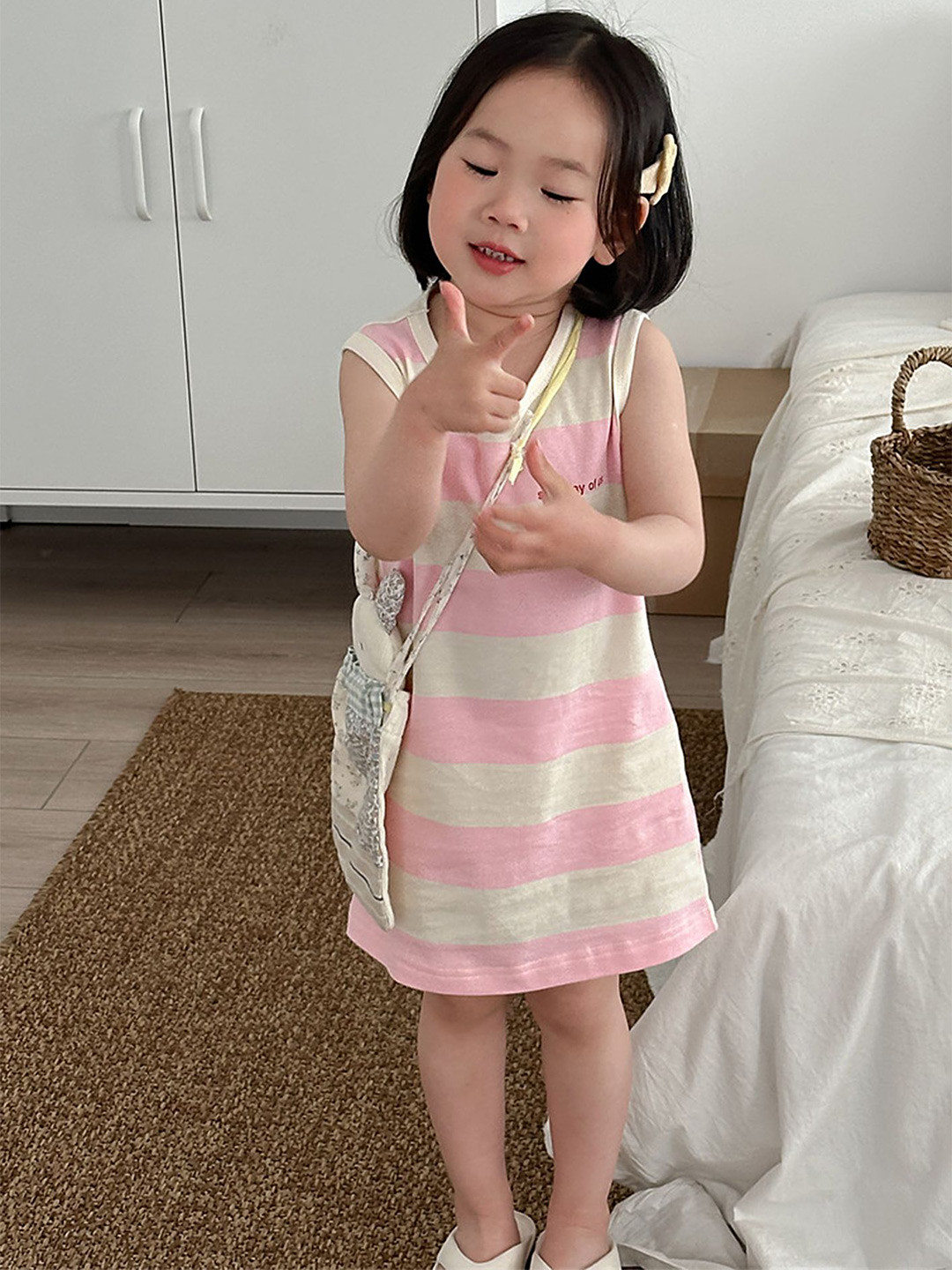 

LULU & SKY Striped A-Line Dress, Pink