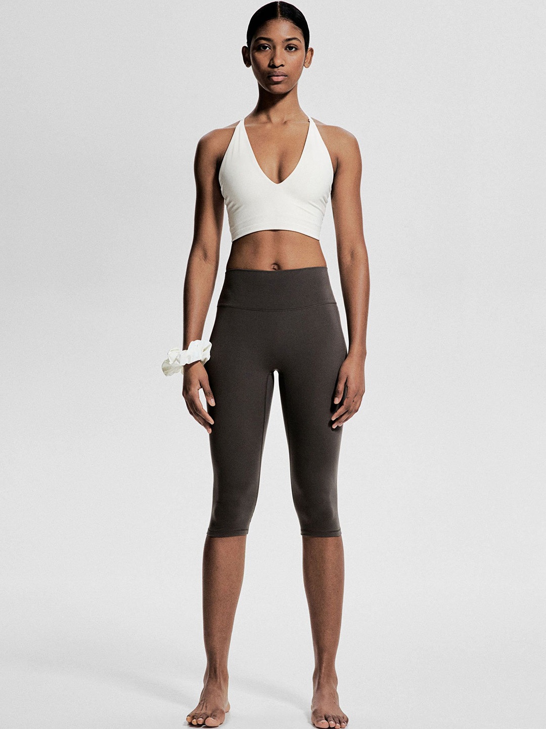 

H&M Capri Sports Leggings With Softmove, Grey