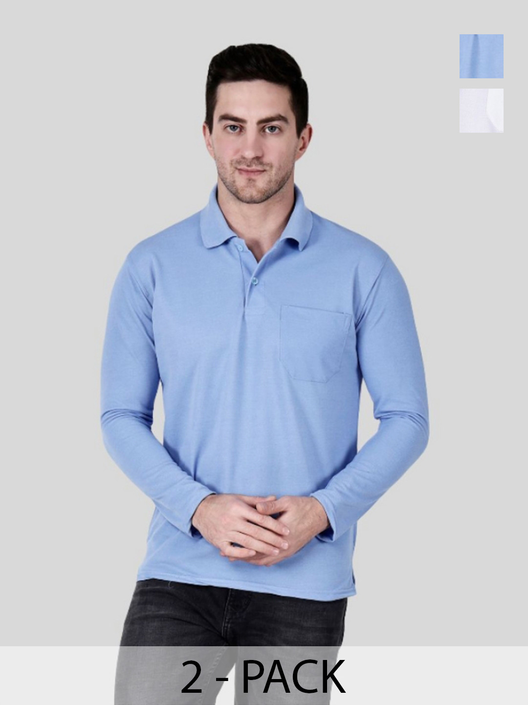 

SAIKSA FASHION Men 2 Polo Collar Pockets T-shirt, Multi