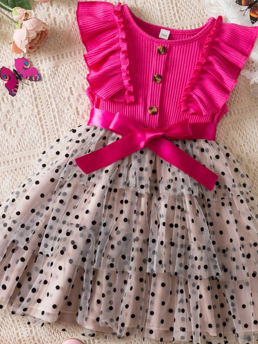 

LULU & SKY Floral Print Fit & Flare Dress, Pink