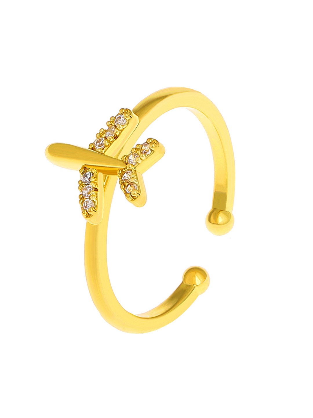 

Just Lil Things Stone Studded Finger Ring, Gold