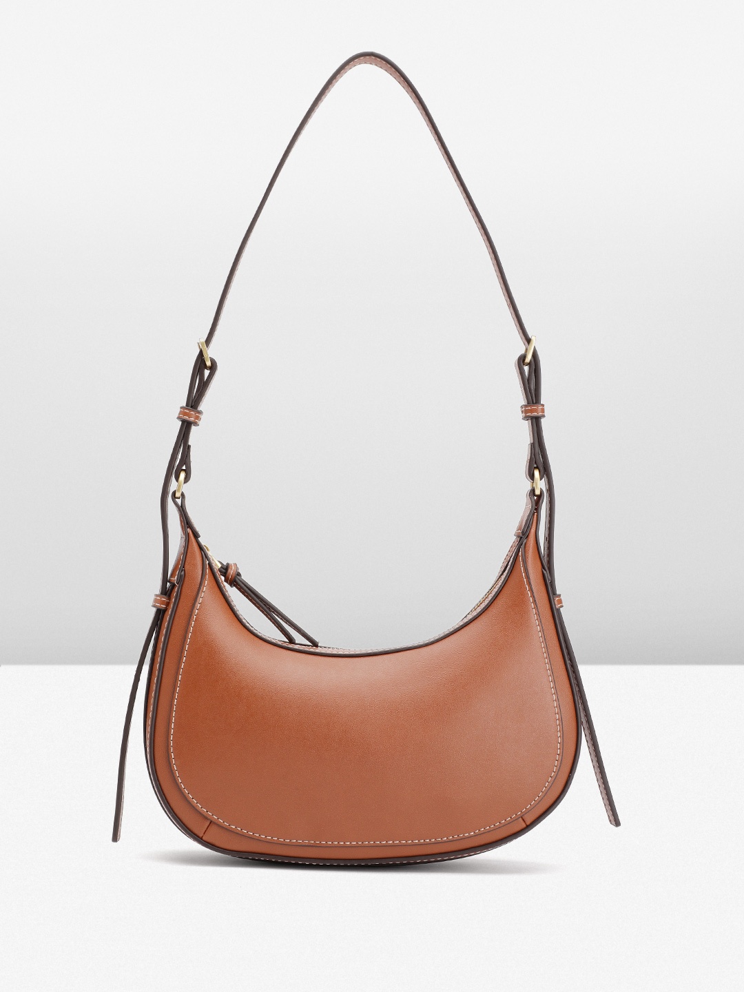 

MANGO Structured Shoulder Bag, Brown