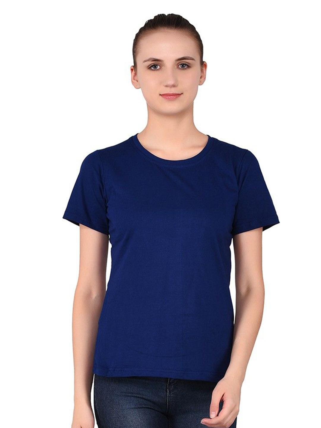 

BEYOU FASHION Women Pockets Slim Fit T-shirt, Blue