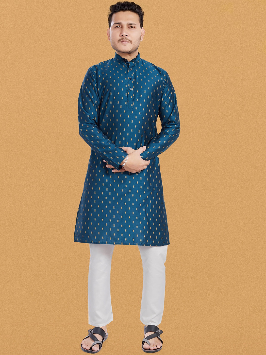 

DIVISIVE Men Geometric Printed Kurta, Blue
