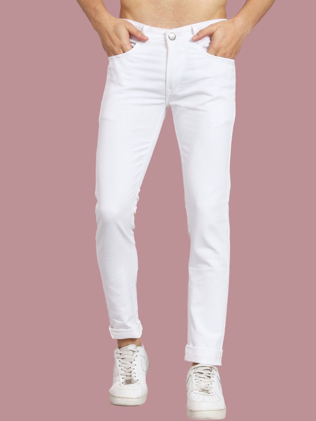 

COMFITS Men Classic Highly Distressed Stretchable Jeans, White