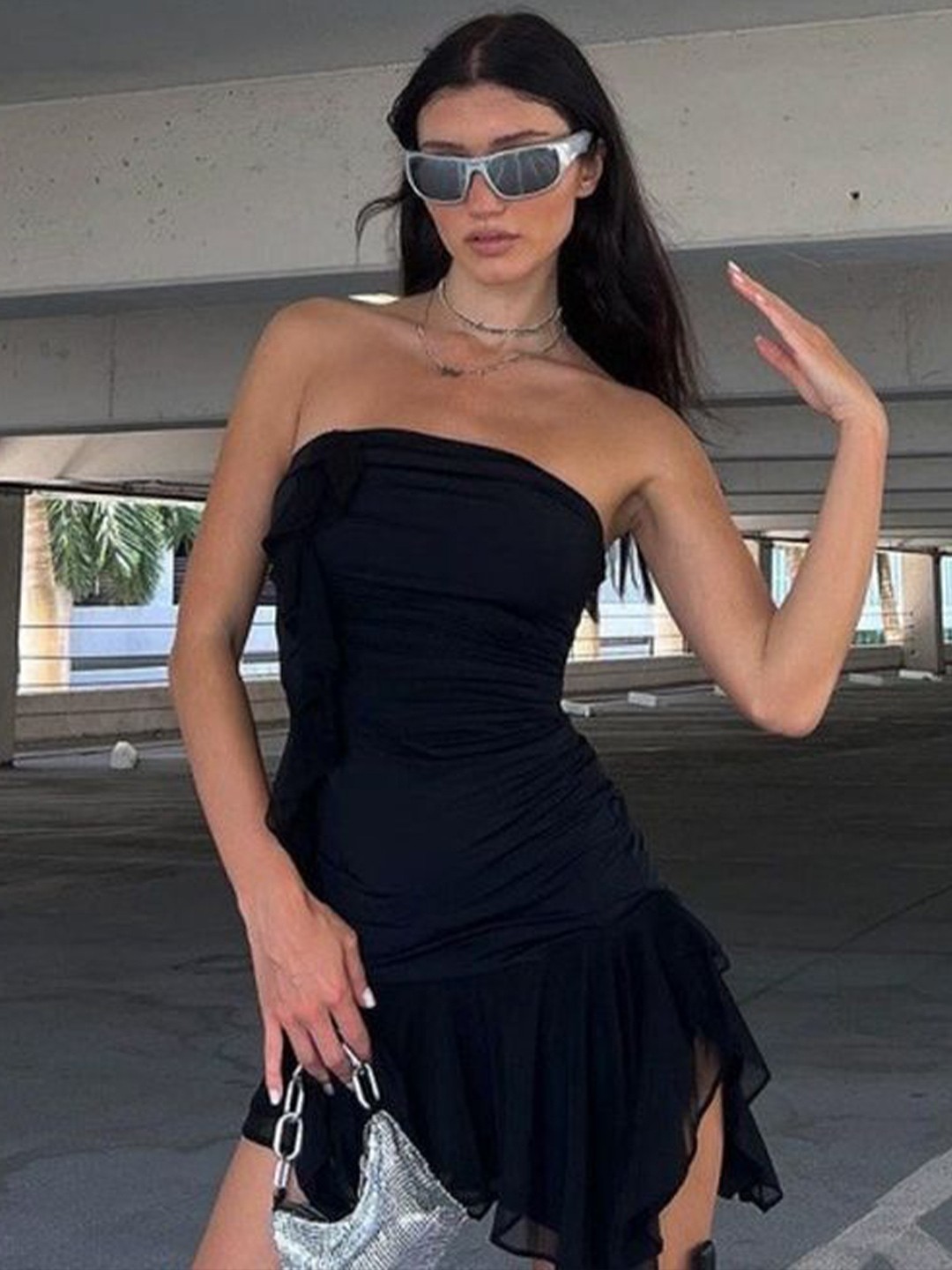 

LULU & SKY Off-Shoulder Bodycon Dress, Black