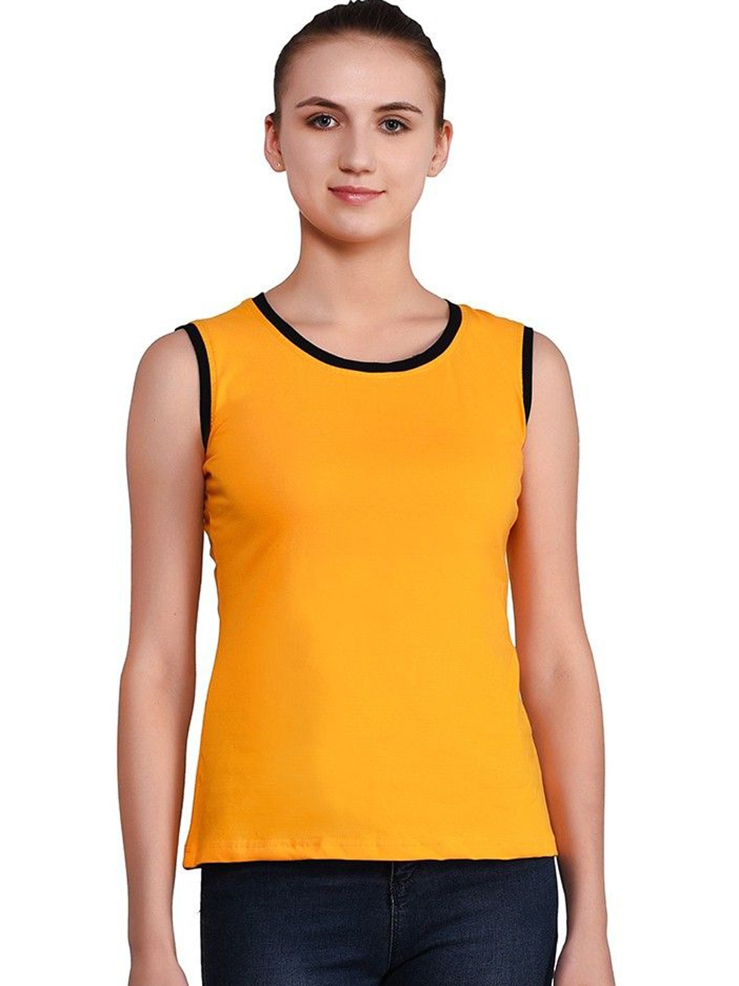

BEYOU FASHION Women Pockets Slim Fit T-shirt, Yellow