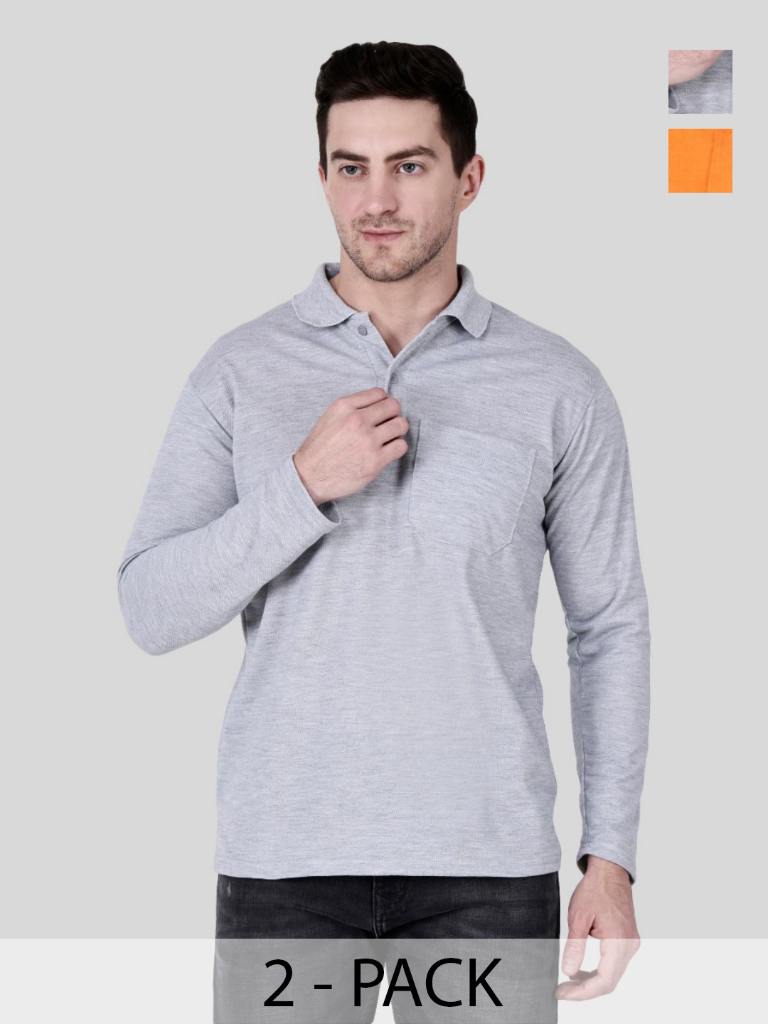 

SAIKSA FASHION Men 2 Polo Collar Pockets T-shirt, Multi