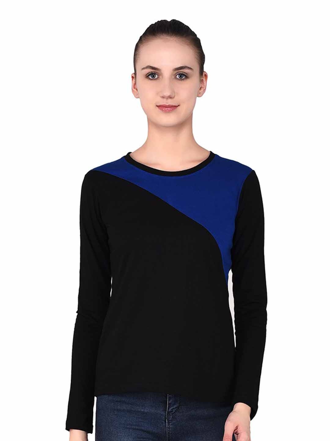 

BEYOU FASHION Women Colourblocked Pockets Slim Fit T-shirt, Blue