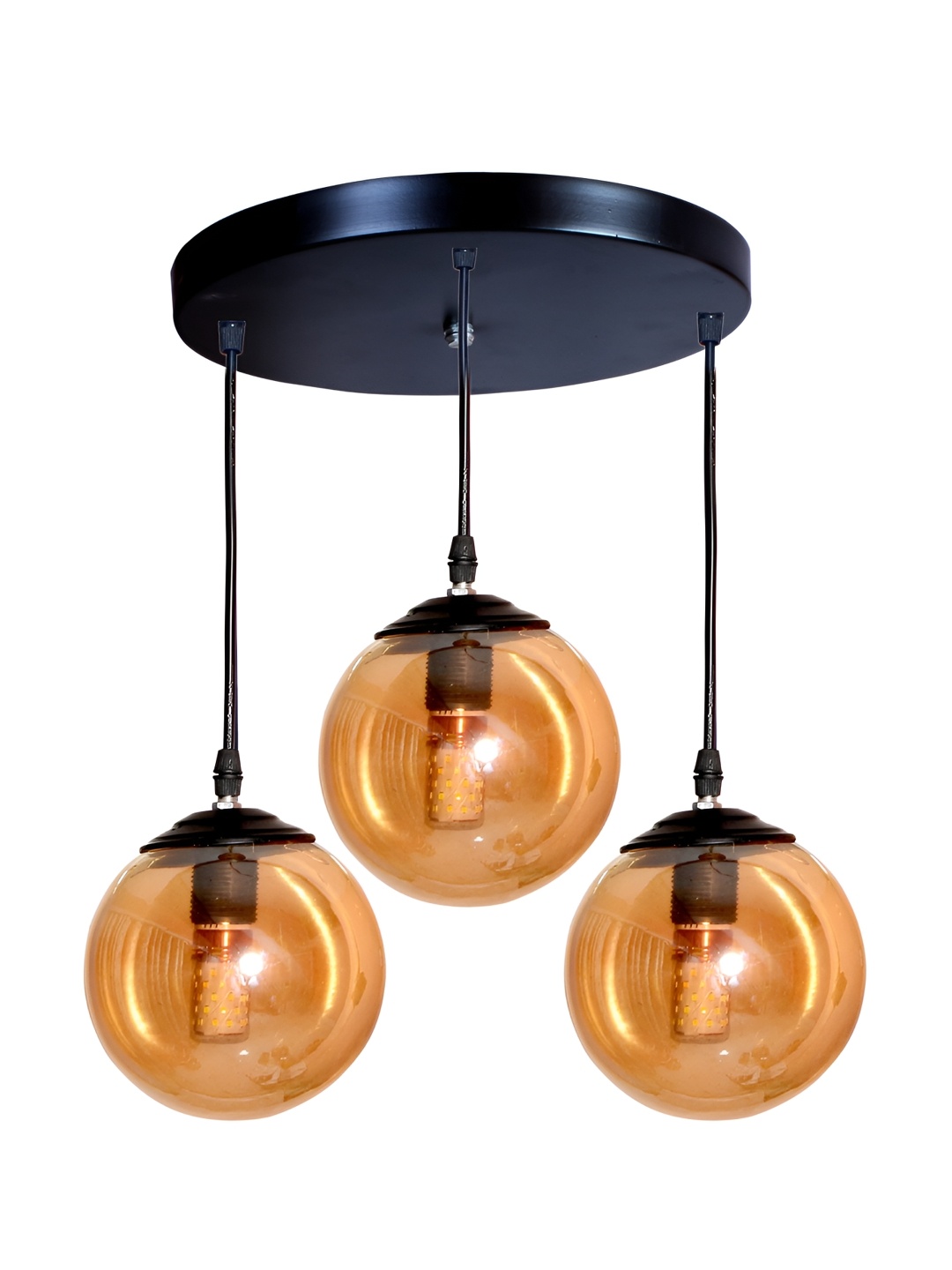 

GAUVIK Black & Brown Glass Ceiling Lamp