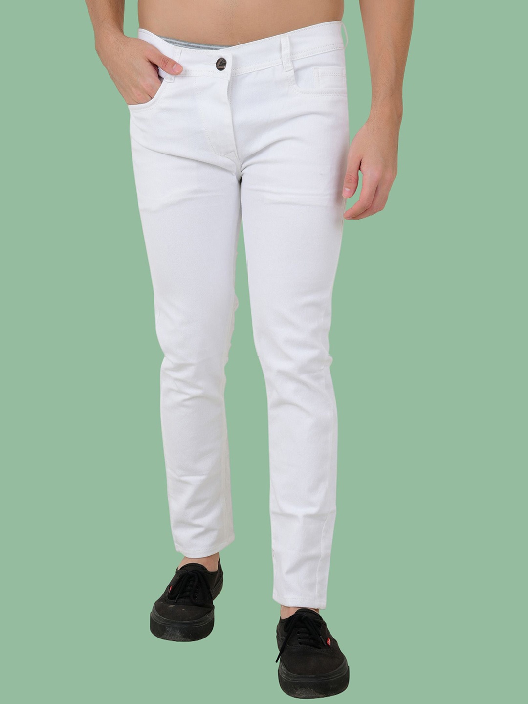 

COMFITS Men Classic Highly Distressed Stretchable Jeans, White