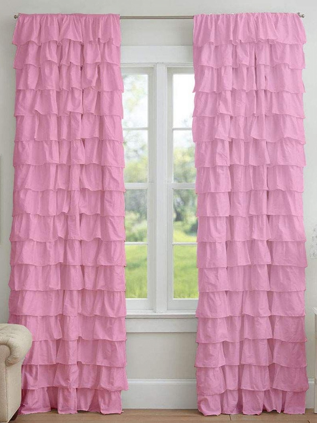 

Dekor World Multicoloured Set of 2 Sheer Long Door Curtain, Multi