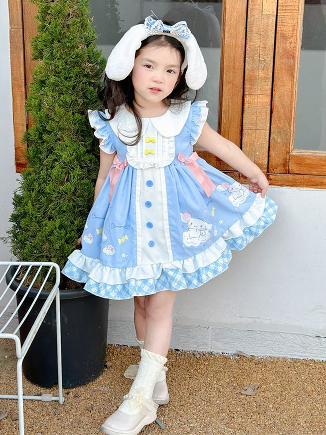 

LULU & SKY Floral Print Fit & Flare Dress, Blue