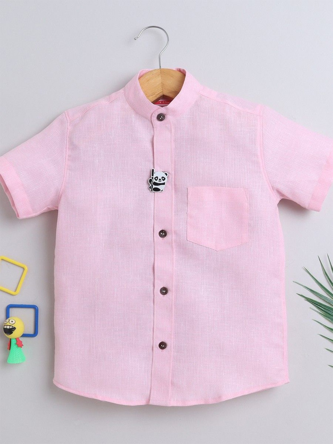 

BAATCHEET Boys Opaque Party Shirt, Pink