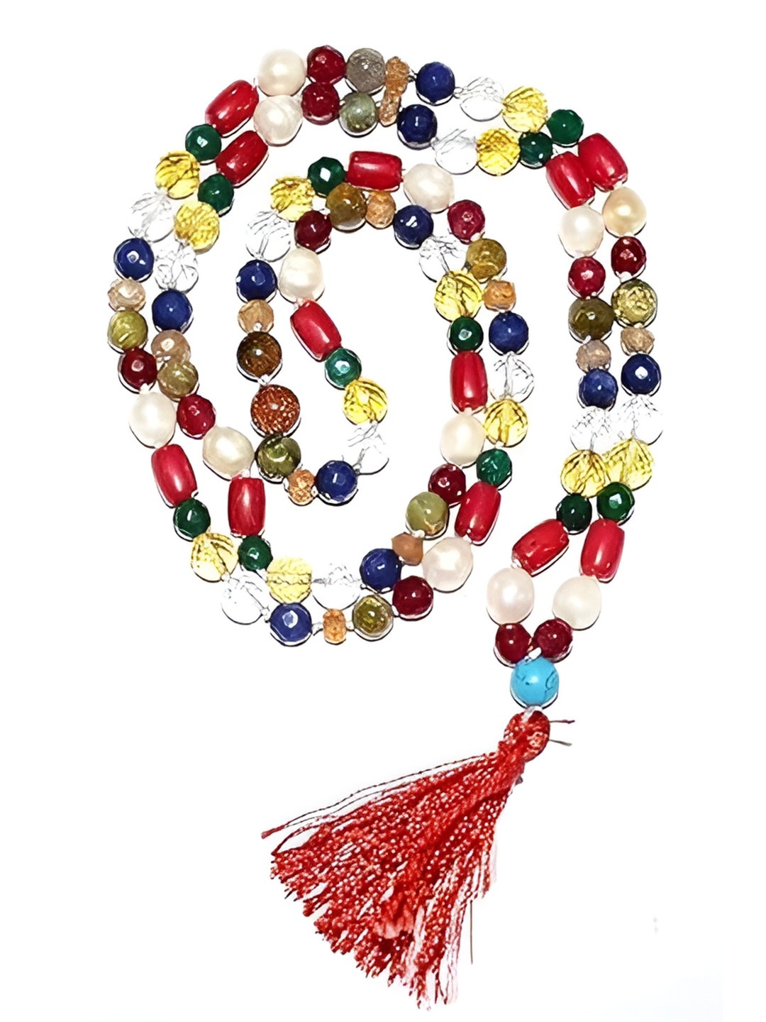 

NAYRA HANDICRAFTS Crystal-Stones Studded AAA Quality Navgrah Mala, White