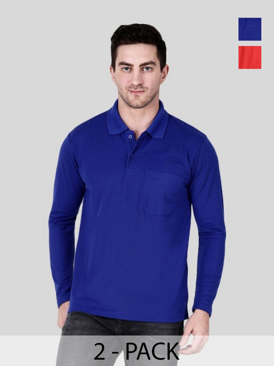 

SAIKSA FASHION Men 2 Polo Collar Pockets T-shirt, Multi