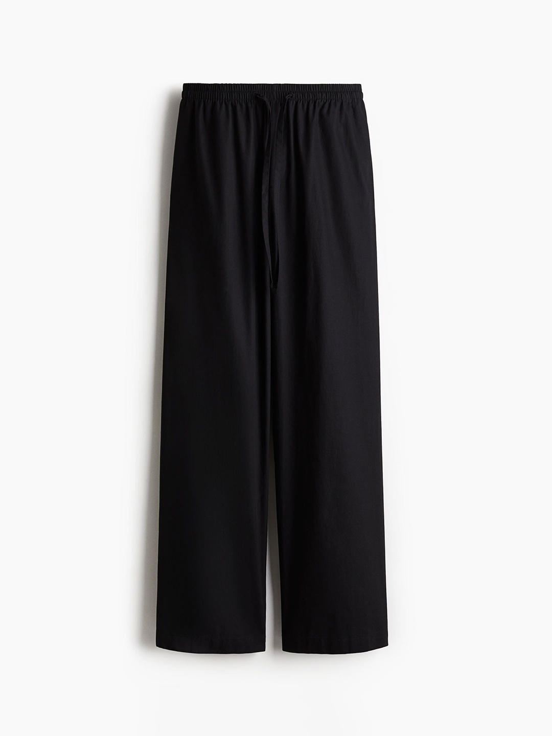 

H&M Cotton Drawstring Trousers, Black