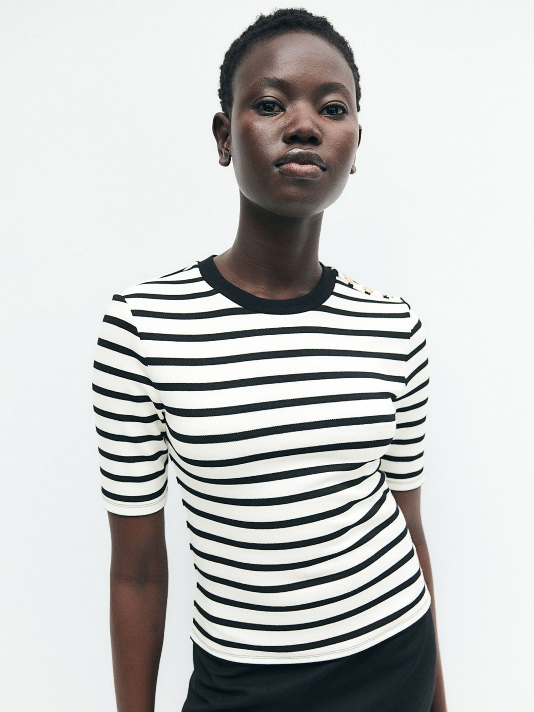 

H&M Fitted T-Shirt, White