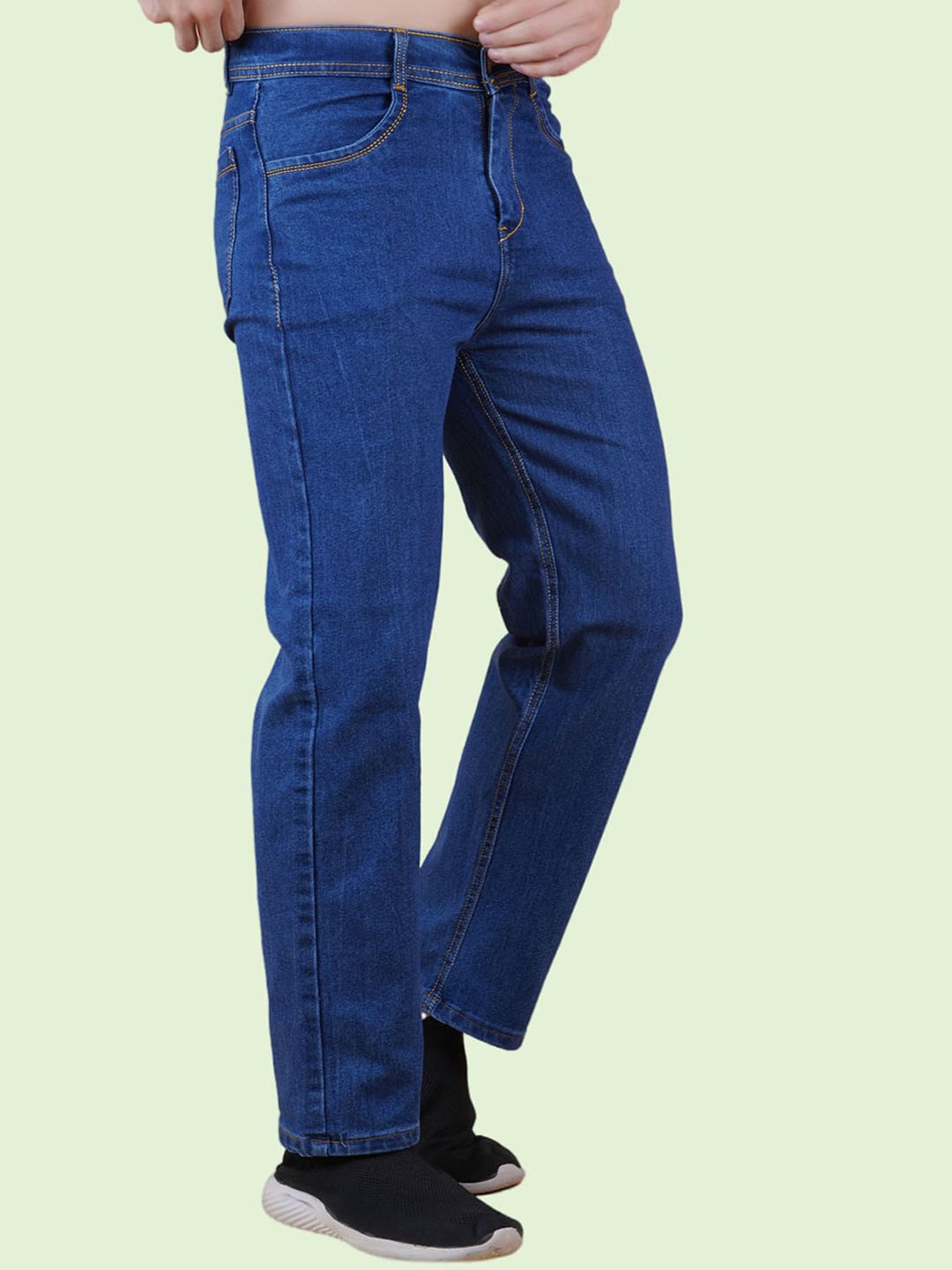 

COMFITS Men Classic Low Distress Stretchable Jeans, Blue