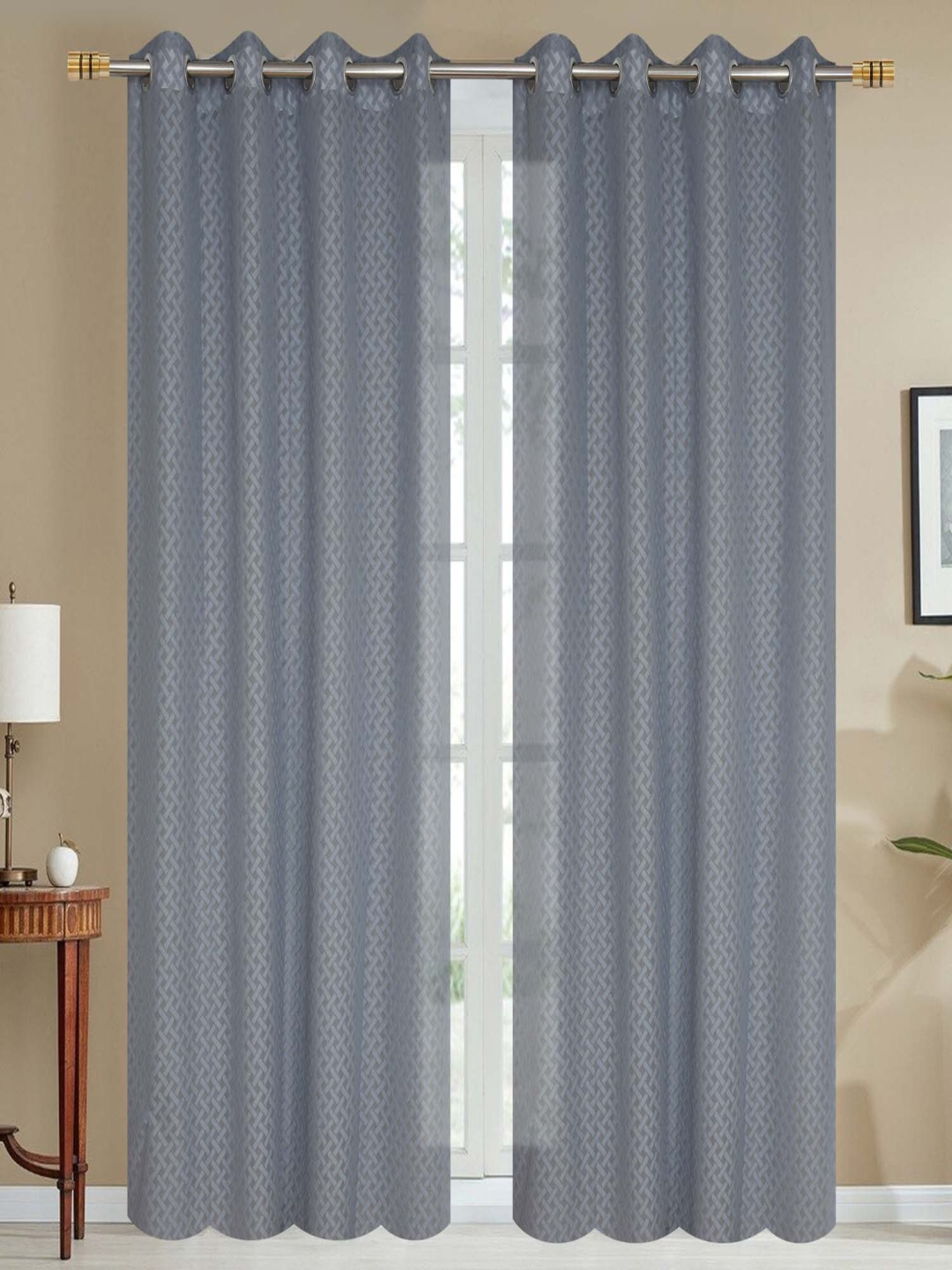 

Galaxy Home Decor Grey Set of 2 Sheer Long Door Curtain