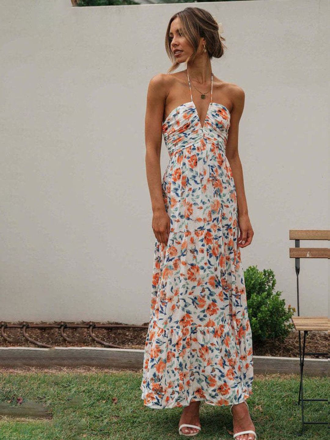 

Mast & Harbour Floral Print Chiffon Fit & Flare Maxi Dress, Multi