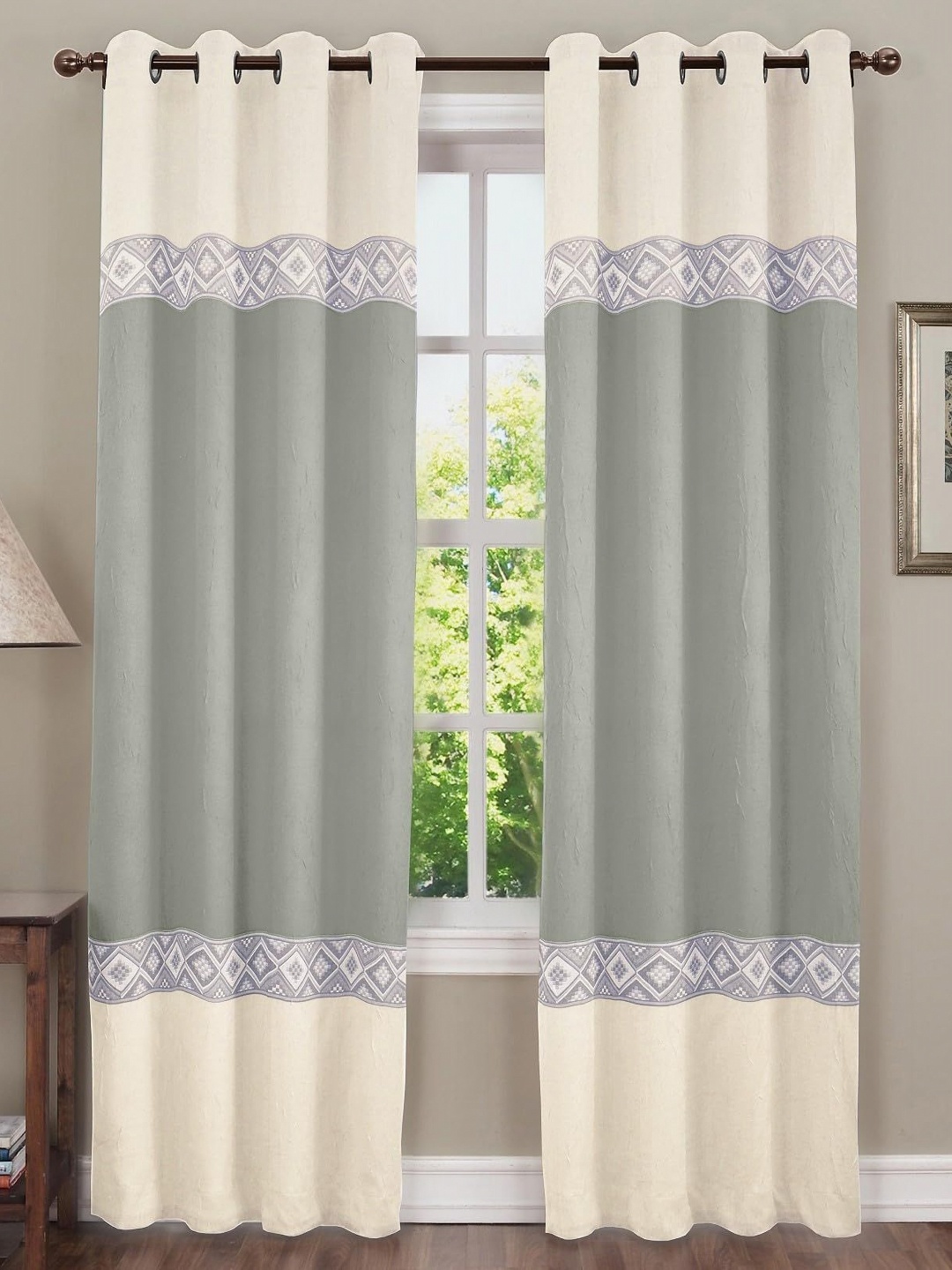 

Dekor World Multicoloured Set of 2 Window Curtain, Multi