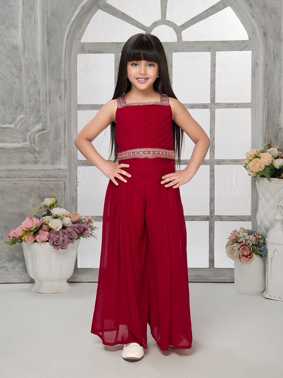 

Tiny Kingdom Girls Top with Palazzos, Pink