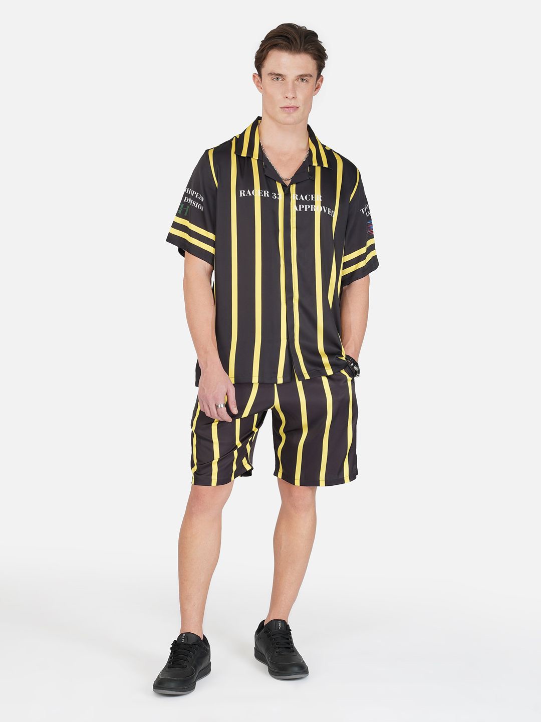 

CLUBHAVANA Men Premium Opaque Striped Casual Shirt, Black