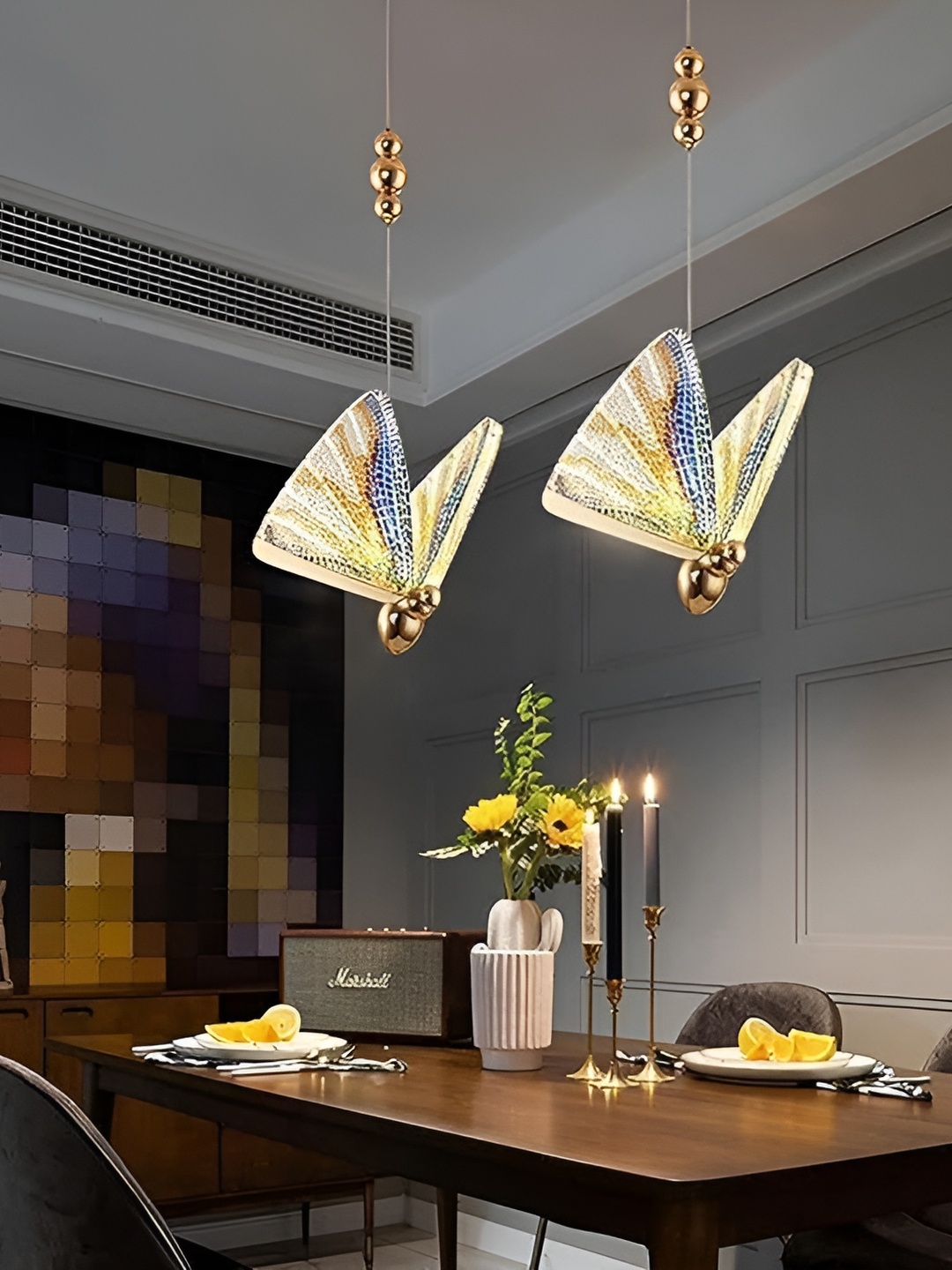 

GAUVIK Blue & Yellow Printed Ceiling Lamp