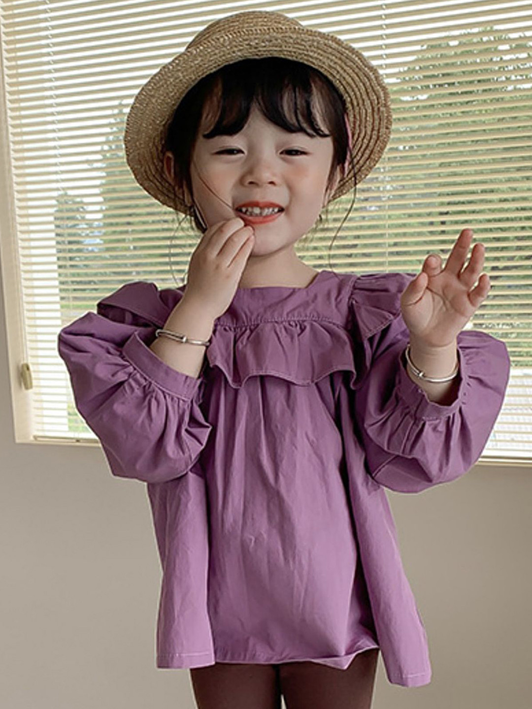

LULU & SKY Off-Shoulder Cotton Top, Purple