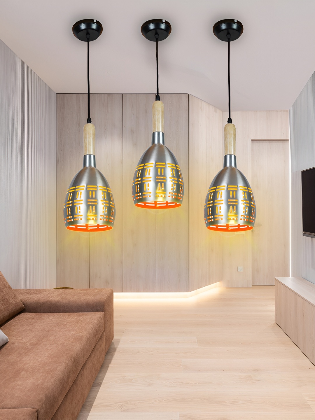 

GAUVIK Silver-Toned Aluminium Ceiling Lamp