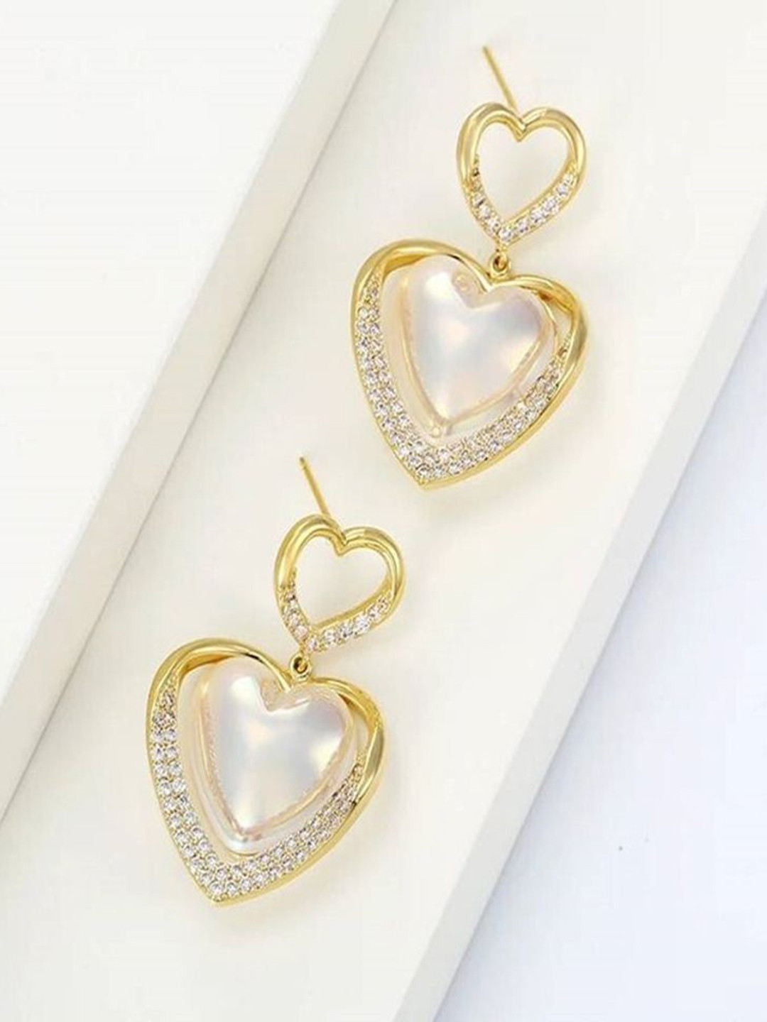 

Celestique Contemporary Drop Earrings, Gold