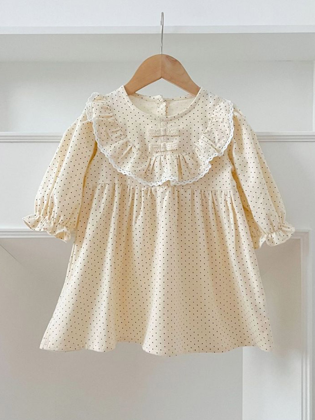 

LULU & SKY Puff Sleeve A-Line Dress, Beige