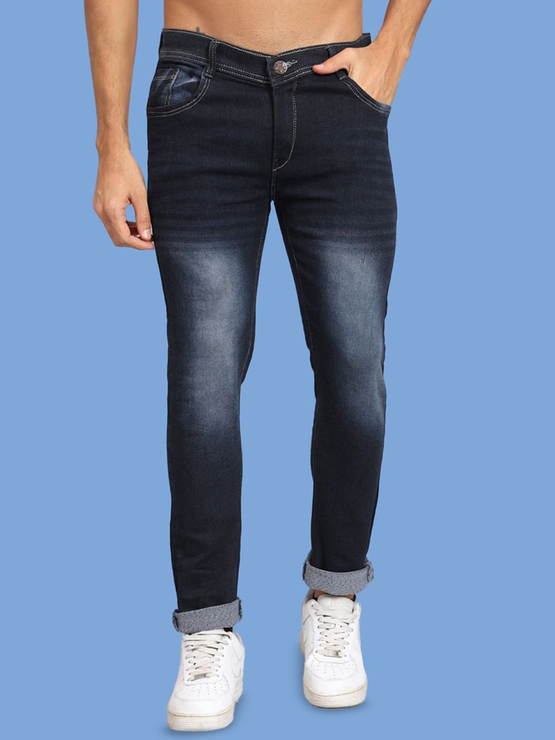

COMFITS Men Classic Heavy Fade Stretchable Jeans, Blue