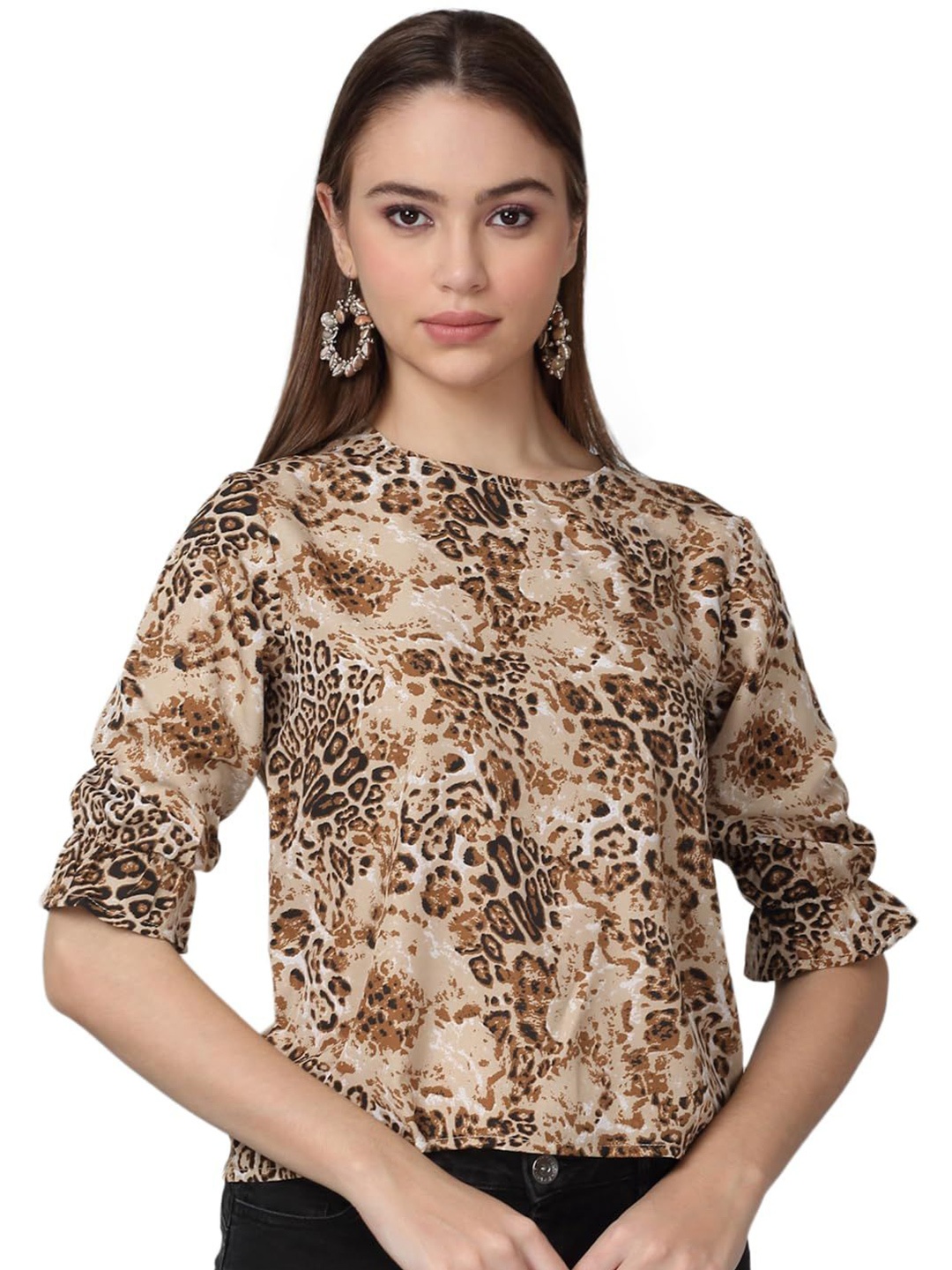 

SZN Animal Print Top, Brown