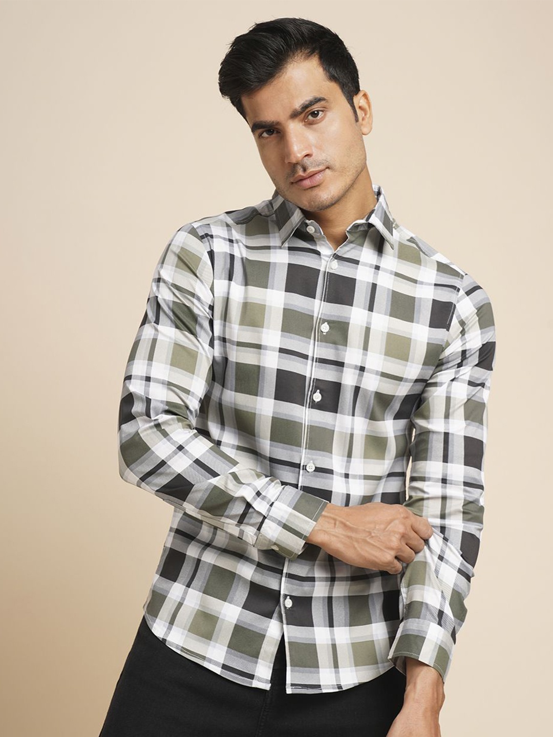 

Mast & Harbour Men Relaxed Tartan Checks Opaque Checked Casual Shirt, Yellow