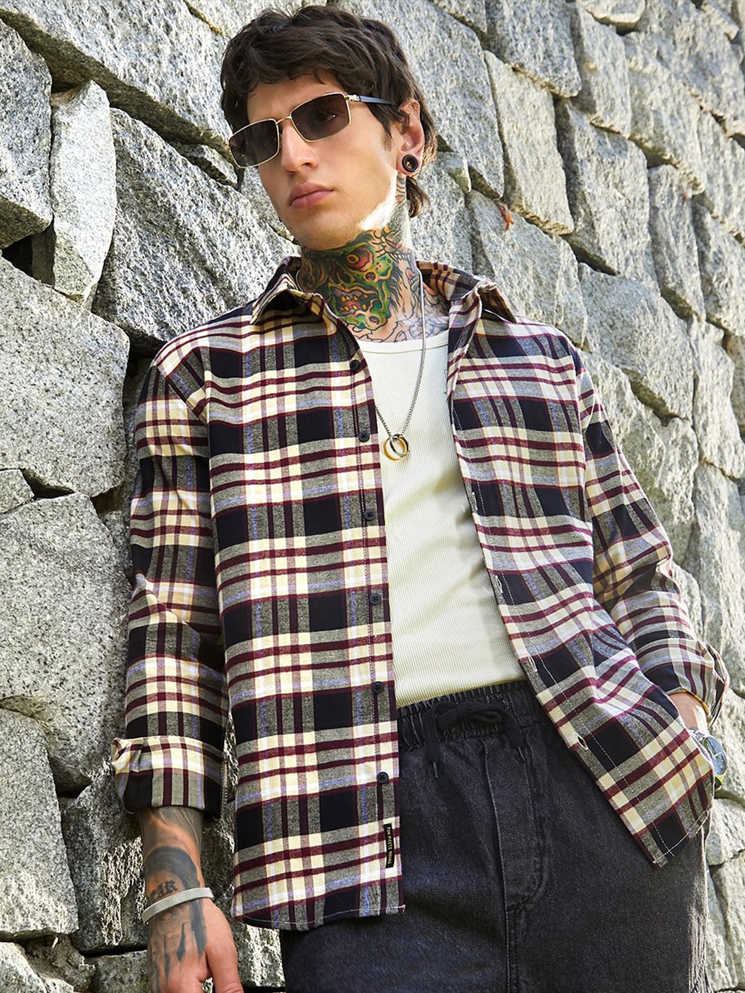 

Campus Sutra Men Classic Opaque Checked Casual Shirt, Multi
