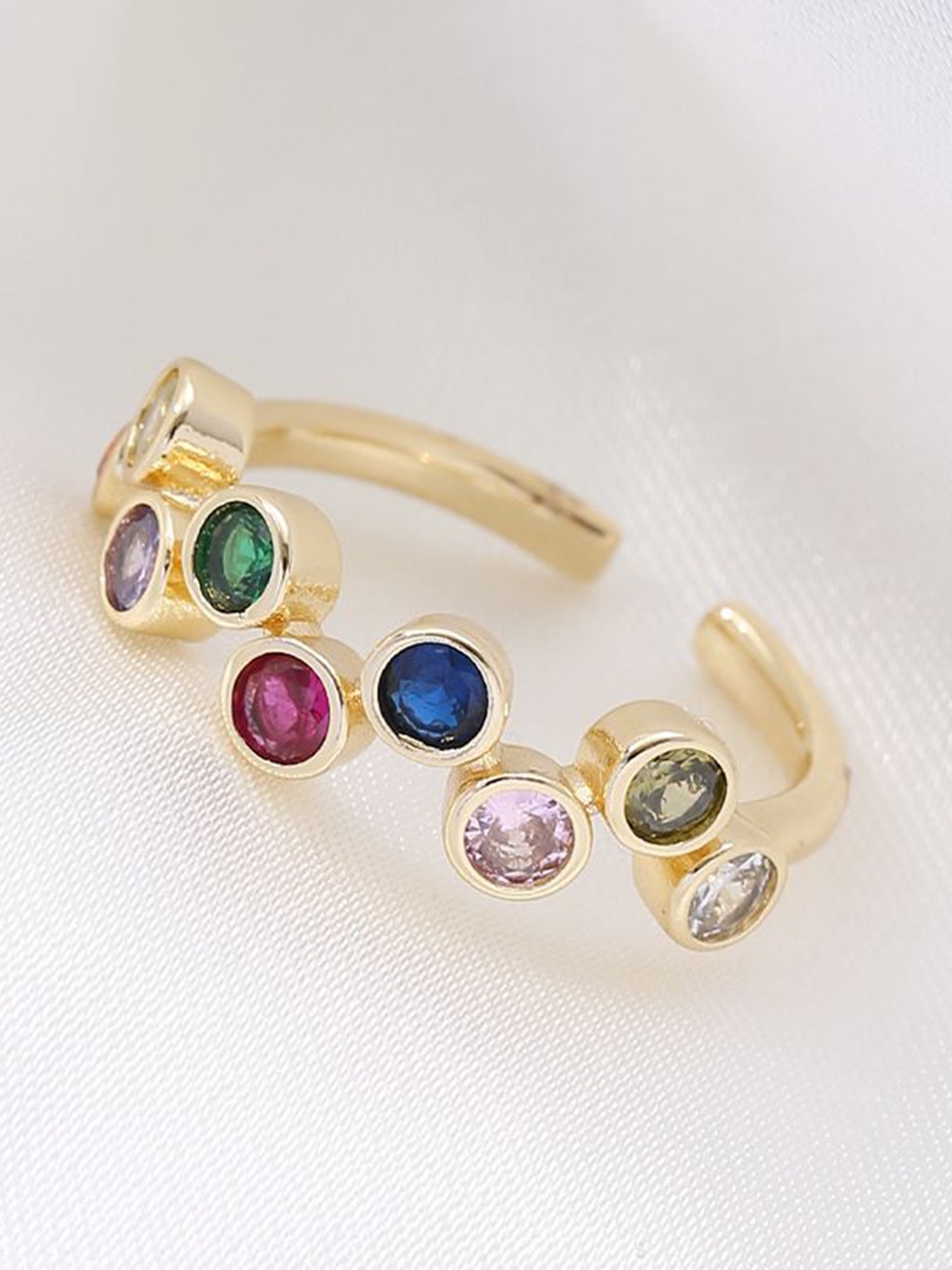 

Just Lil Things Stone Studded Finger Ring, Gold