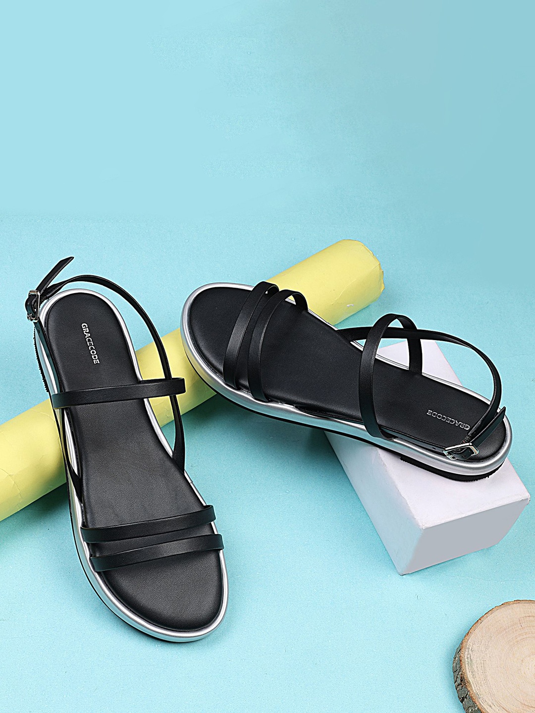 

GRACECODE Women One Toe Flats, Black