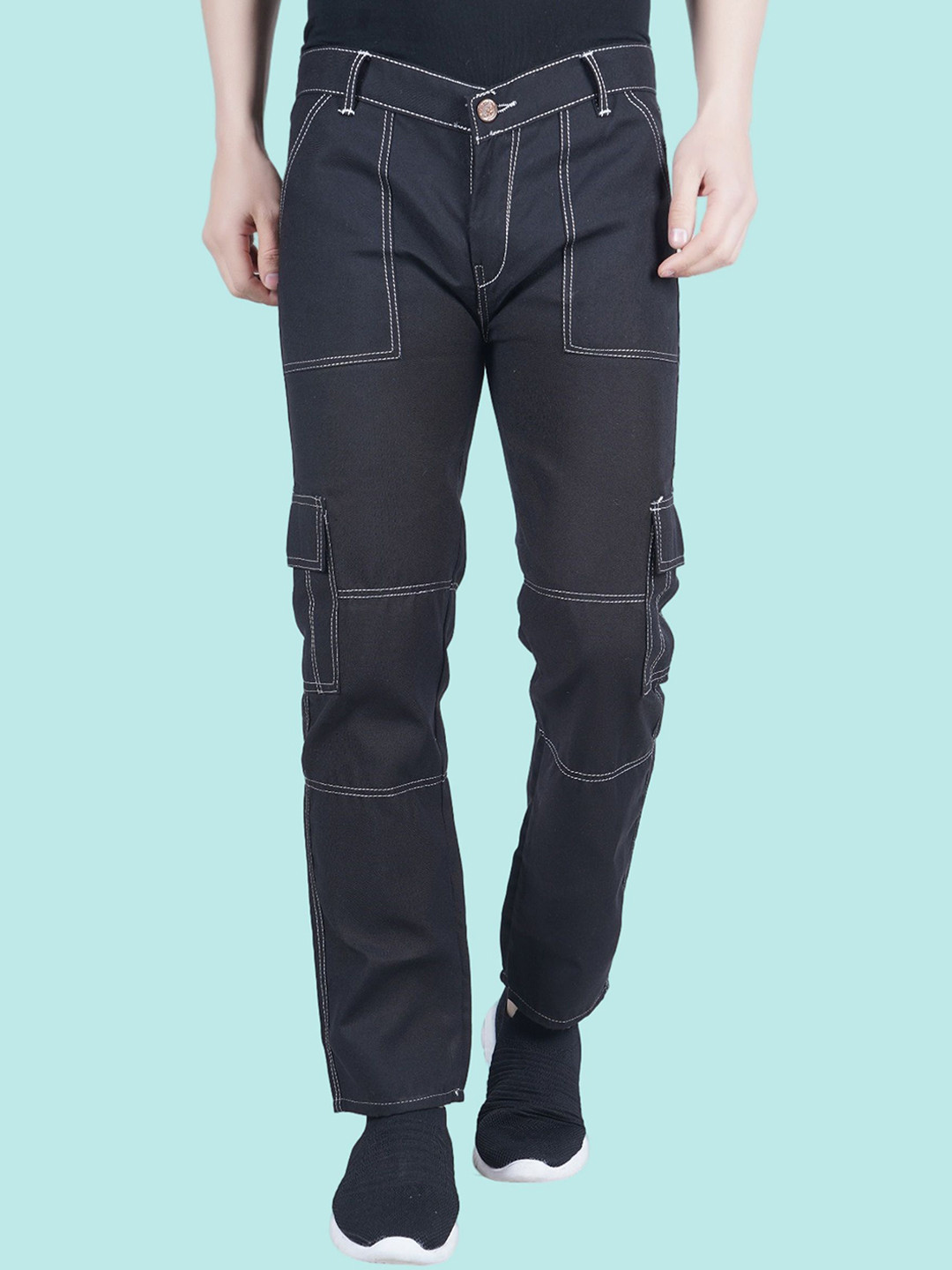 

COMFITS Men Classic Low Distress Stretchable Jeans, Black