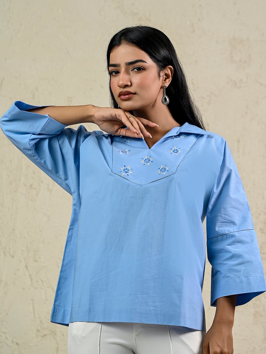 

INAAYA JAIPUR Cotton Top, Blue