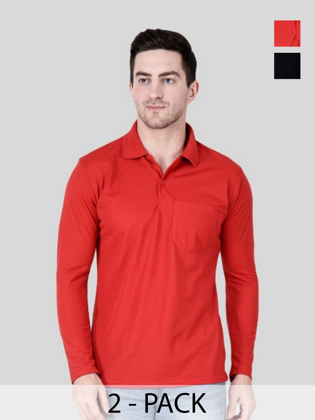 

SAIKSA FASHION Men 2 Polo Collar Pockets T-shirt, Multi